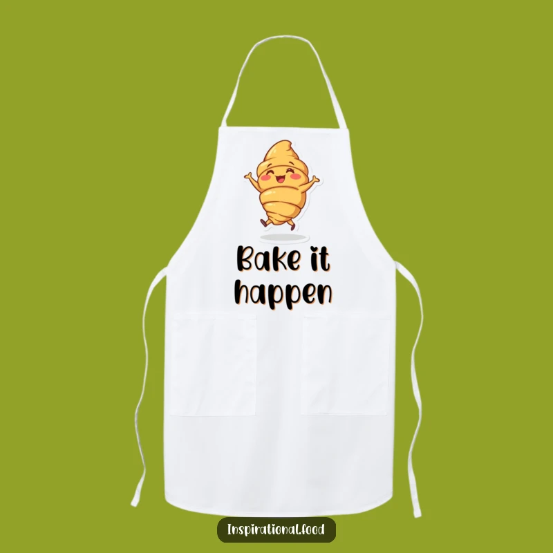 Funny Croissant Jig Apron: Dancing Pastry, Kitchen Gift!