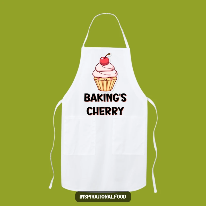 Funny Cupcake Cherry Apron - Whimsical Character Kitchen Wear Gift