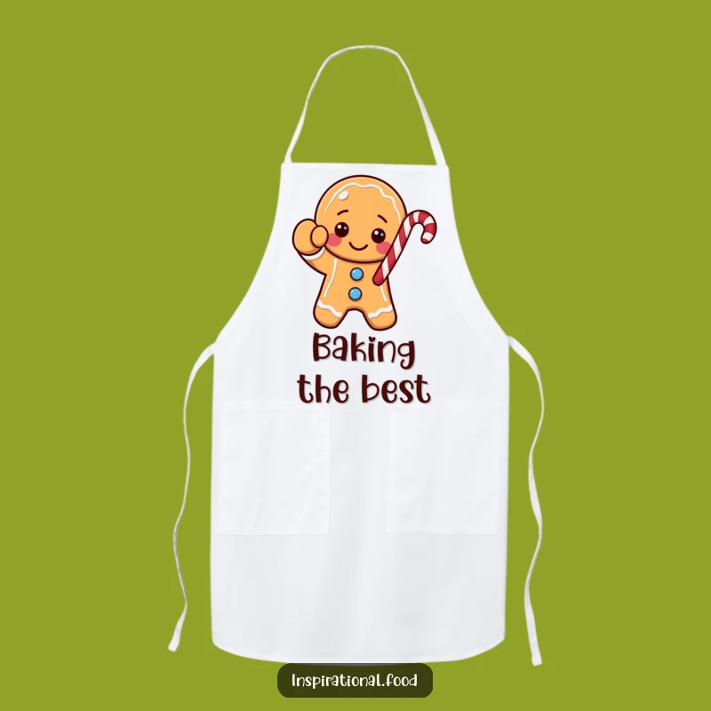 Funny Gingerbread Cookie Apron - Festive Candy Cane Chef Character