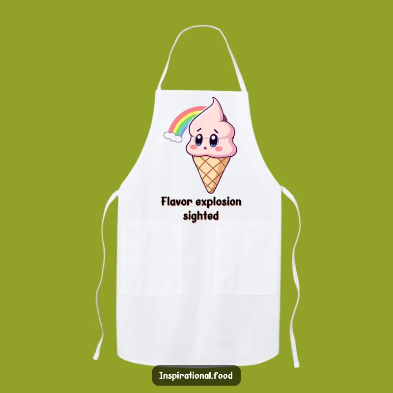 Funny Ice Cream Rainbow Apron: Whimsical Chef Style, Perfect Funny Gift