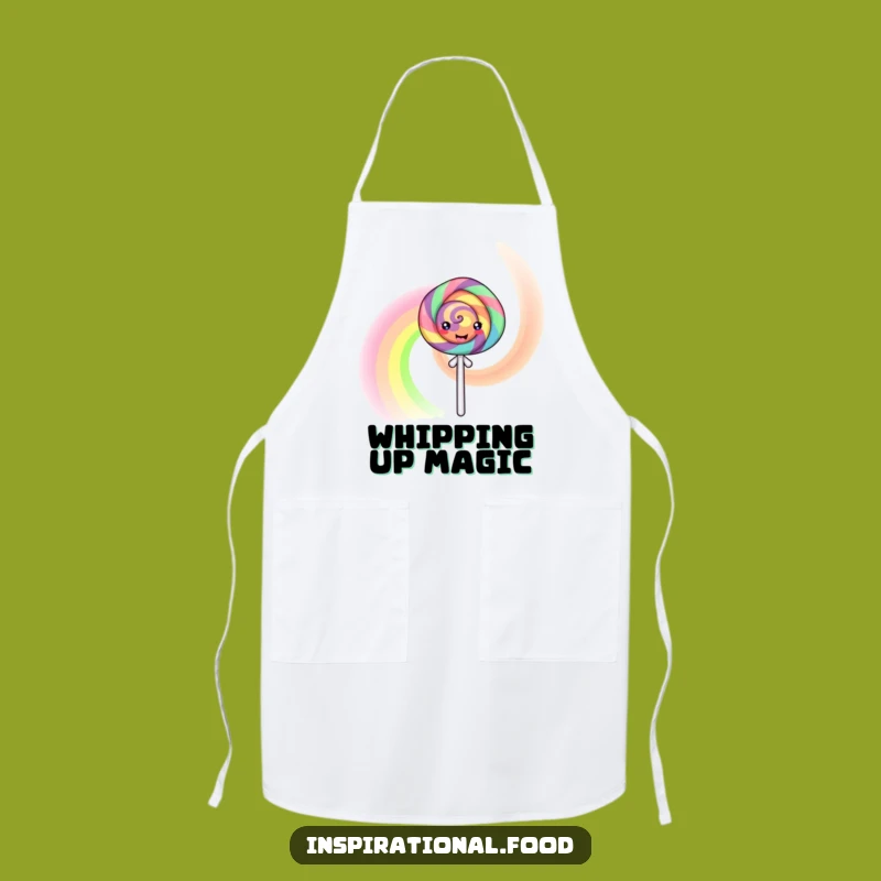 Funny Rainbow Lollipop Apron - Sweet Kitchen Art, Fun Cooking Gift