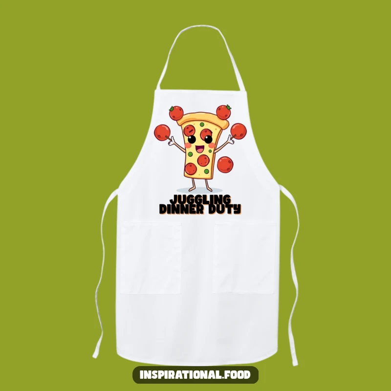Funny Pizza Juggling Apron: Cook Up Laughs in the Kitchen