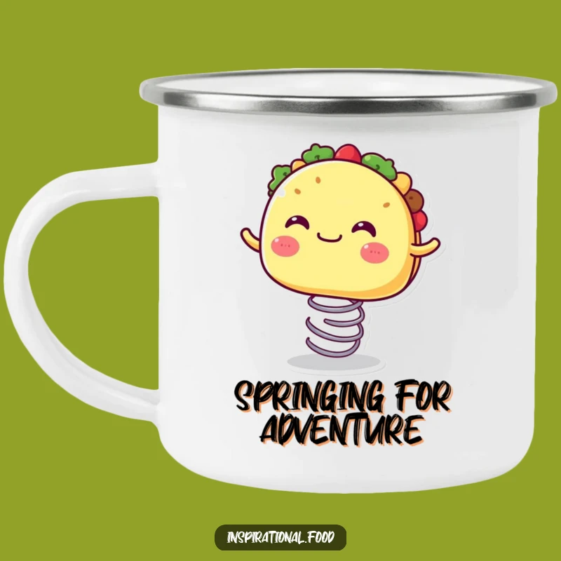 Funny Bouncing Taco Camping Mug: Fuel Your Adventures with Joy