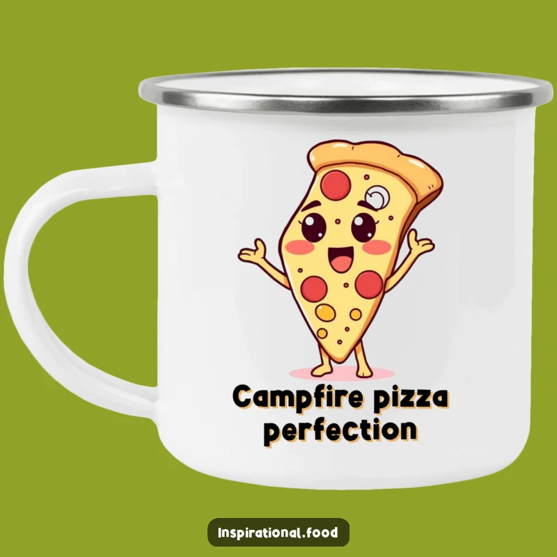 Funny Campfire Pizza Mug: Proud Slice's Topping Feast, Outdoor Foodie Delight