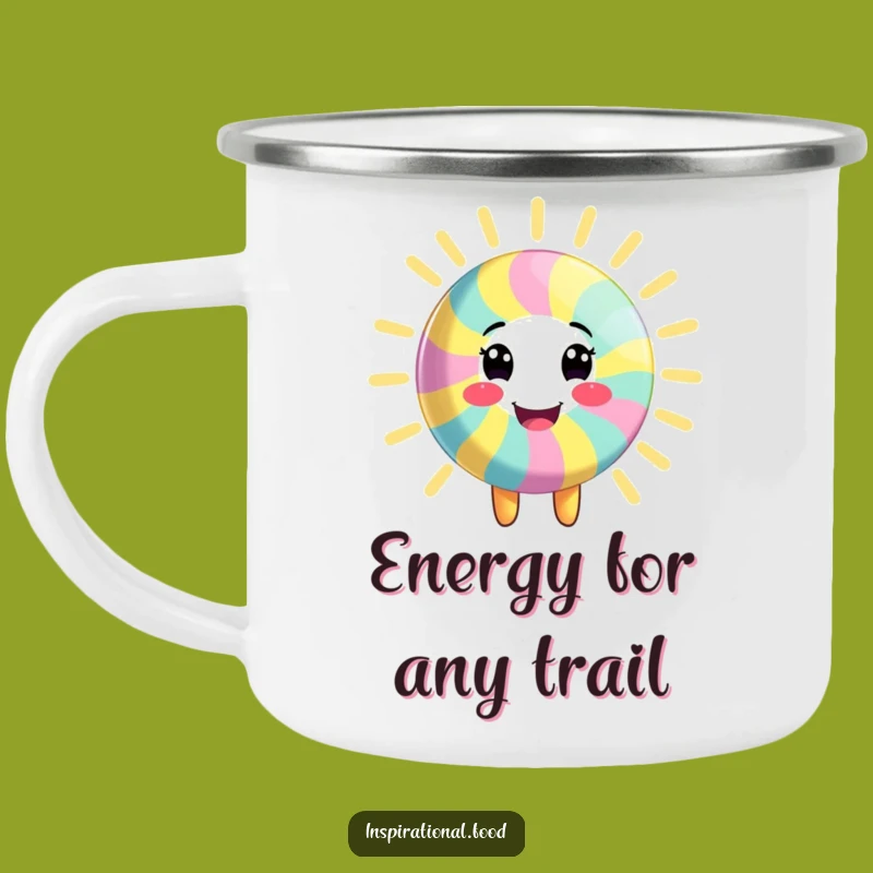Funny Candy Character Camping Mug: Adventure with Color, Perfect Funny Gift