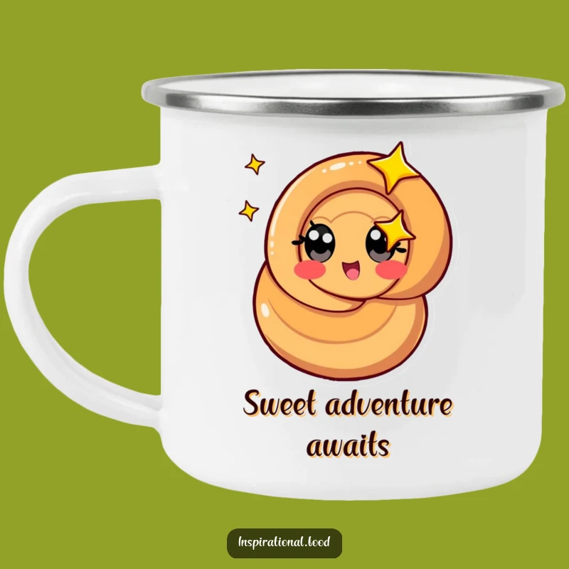 Funny Caramel Swirl Camping Mug: Durable Sweetness & Dizzy Fun - Outdoor Gift