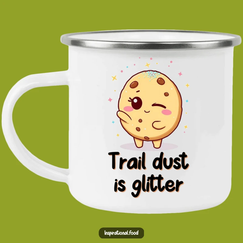 Funny Cookie Glitter Shower Camping Mug - Trail Mix & Laughs Gift