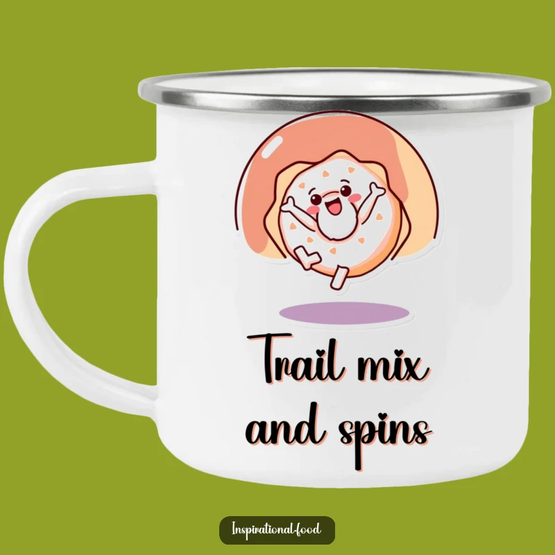 Funny Doughnut Cartwheel Camping Mug: Adventure Fuel with a Hilarious Twist