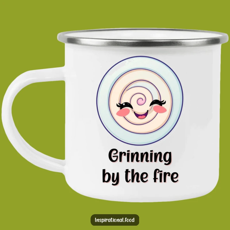 Funny Candy Swirl Camping Mug: Playful Grin Outdoor Gift Mug
