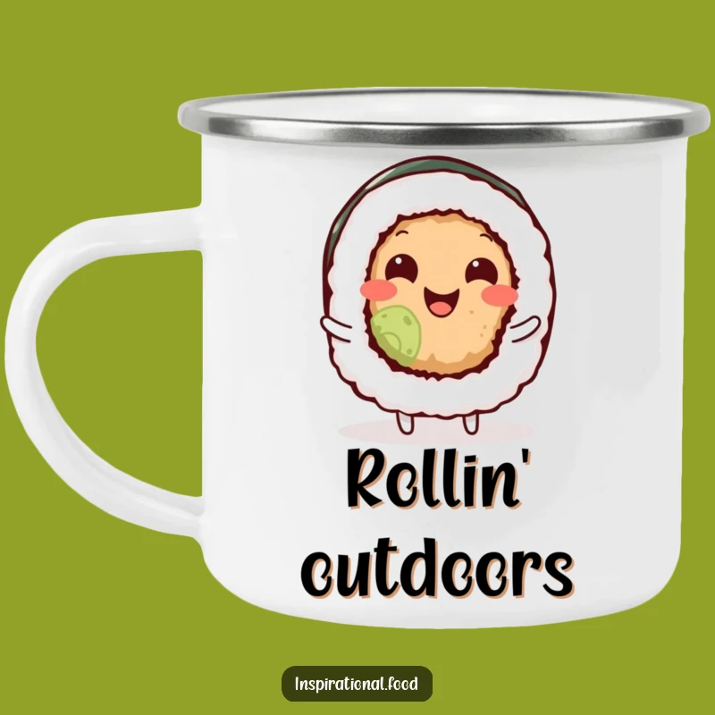Funny Sushi Roll Camping Mug: Wiggle with Joy on Your Adventures