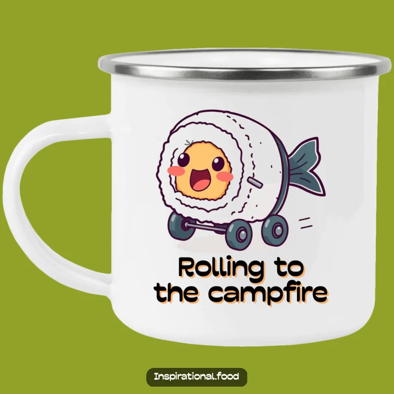 Funny Zooming Sushi Camping Mug: Fuel Your Adventures Quickly