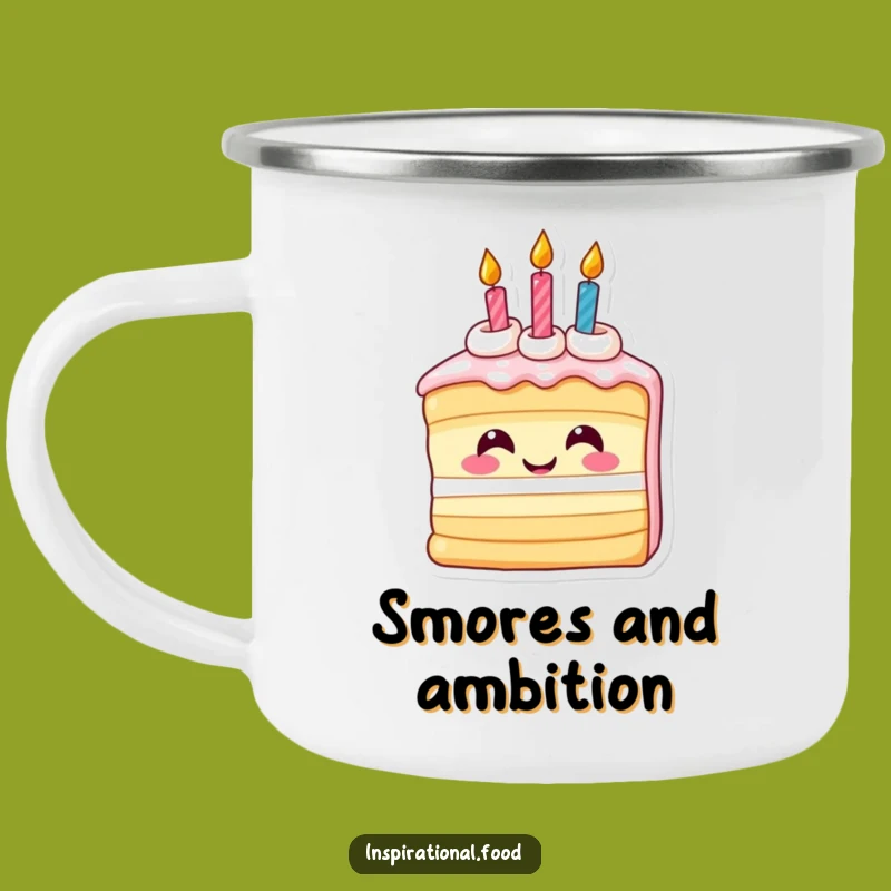 Funny Cake Camping Mug - Inspired Birthday Outdoor Gift