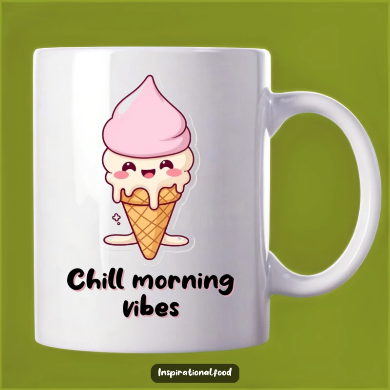 Funny Ice Cream Mug: Beaming Cone Melting Bliss, Perfect Sweet Treat Gift