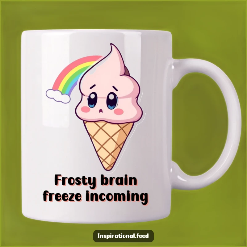 Funny Ice Cream Rainbow Mug: Surprised Character, A Whimsical Funny Gift
