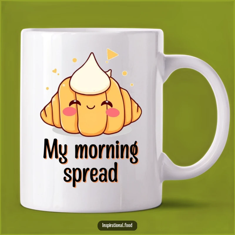 Funny Croissant Butter Mountain Mug - A Hilarious Breakfast Treat Gift