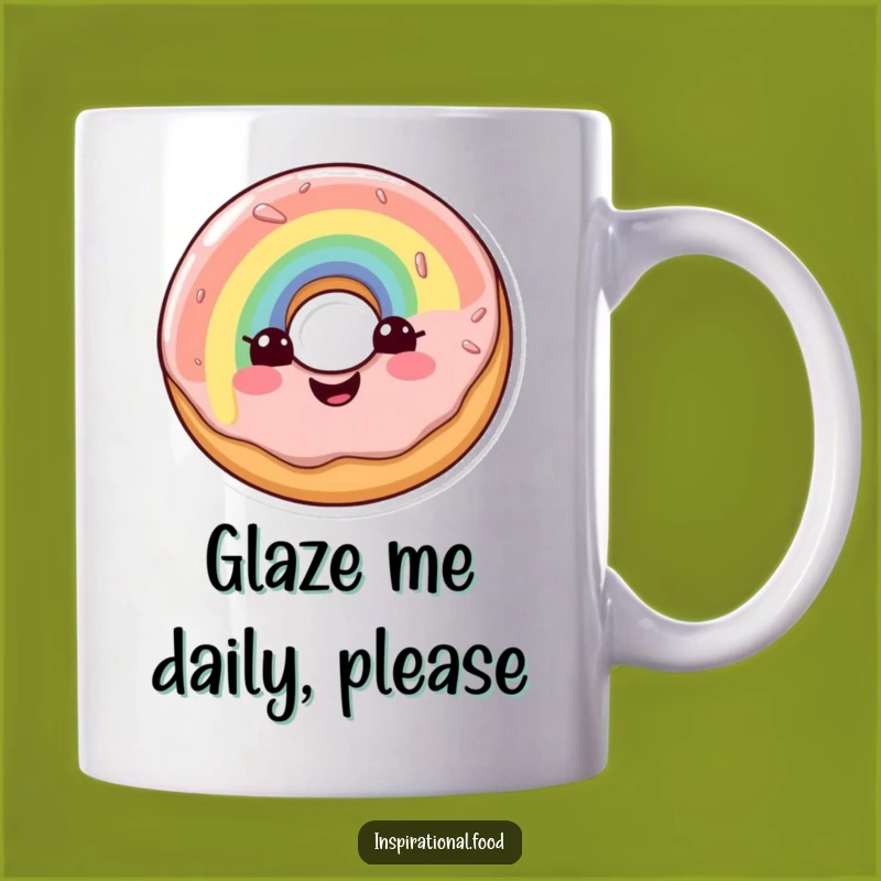 Funny Doughnut Rainbow Glaze Mug: A Deliciously Happy Treat for Coffee Lovers