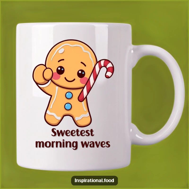 Funny Gingerbread Cookie Candy Cane Mug - Perfect Humorous Gift!