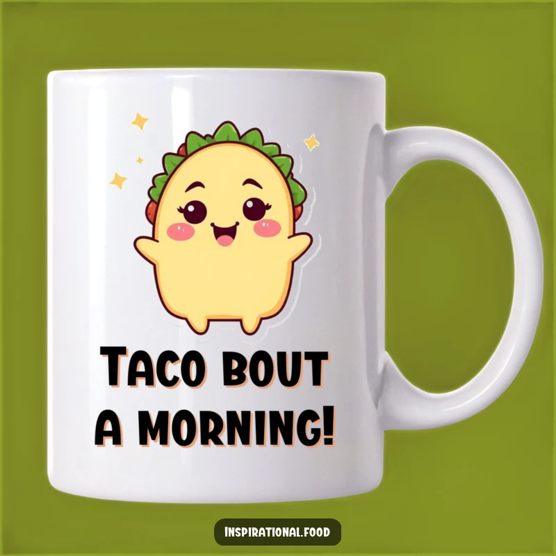 Funny Taco Wink Mug: Beaming Character with Fun, Mexican Food Gift