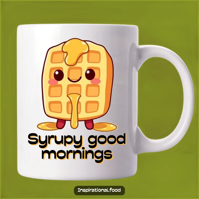 Funny Waffle Syrup Mug: Start Your Day with a Deliciously Smiling Breakfast Treat