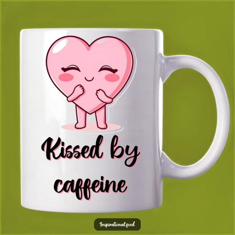 Funny Candy Heart Mug: Adorable Character Blowing a Kiss - Sweet Gift Idea