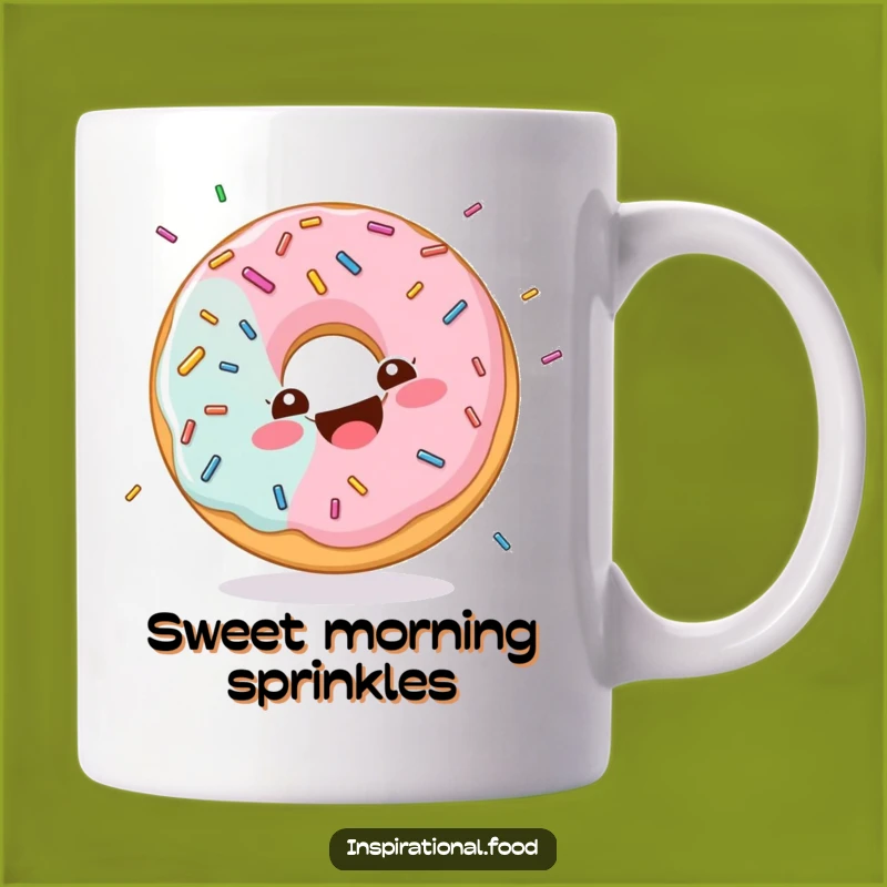 Funny Sprinkled Donut Mug: Joyful Swirl Giggles, Perfect Sweet Treat Gift