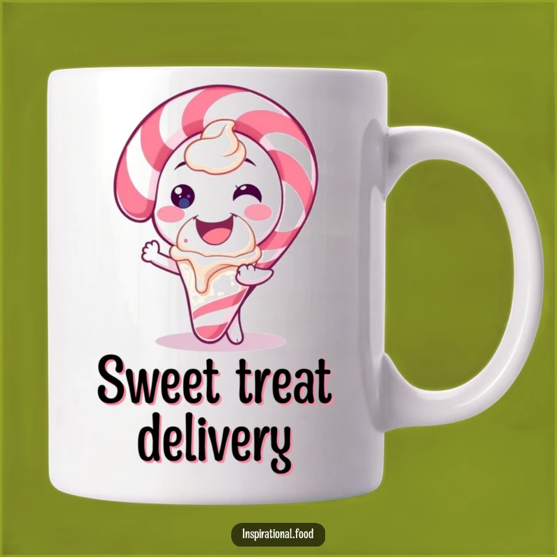 Funny Candy Cane Ice Cream Mug: Sweet Offer Humor, Perfect Holiday Treat Gift
