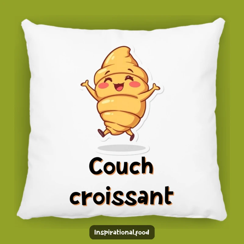 Funny Croissant Jig Pillow: Dancing Pastry Character, Comfy Gift!