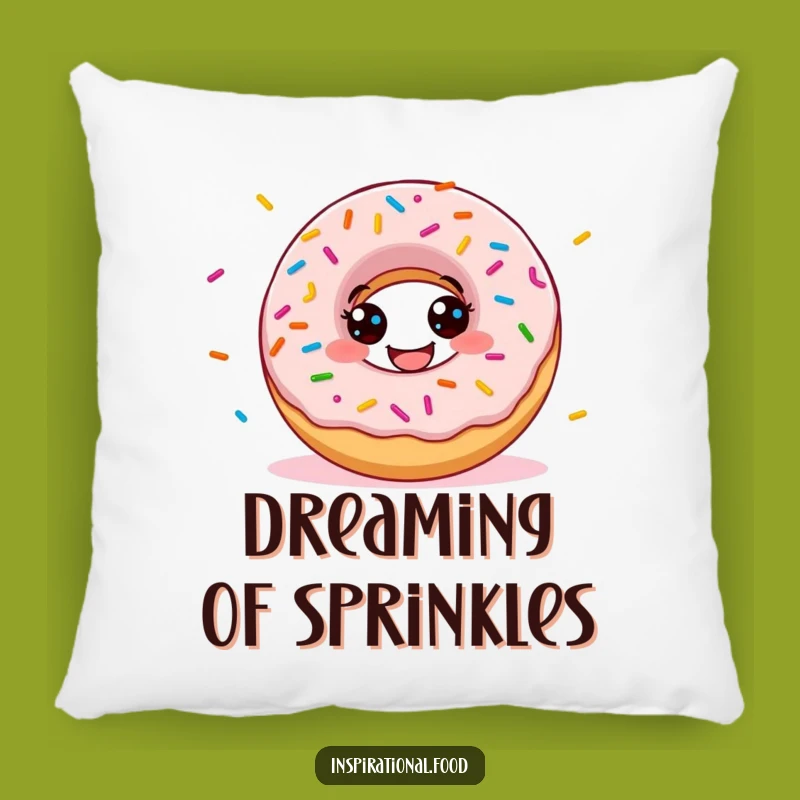 Funny Donut Sprinkles Pillow: Comfy and Humorous Accent for Your Sofa