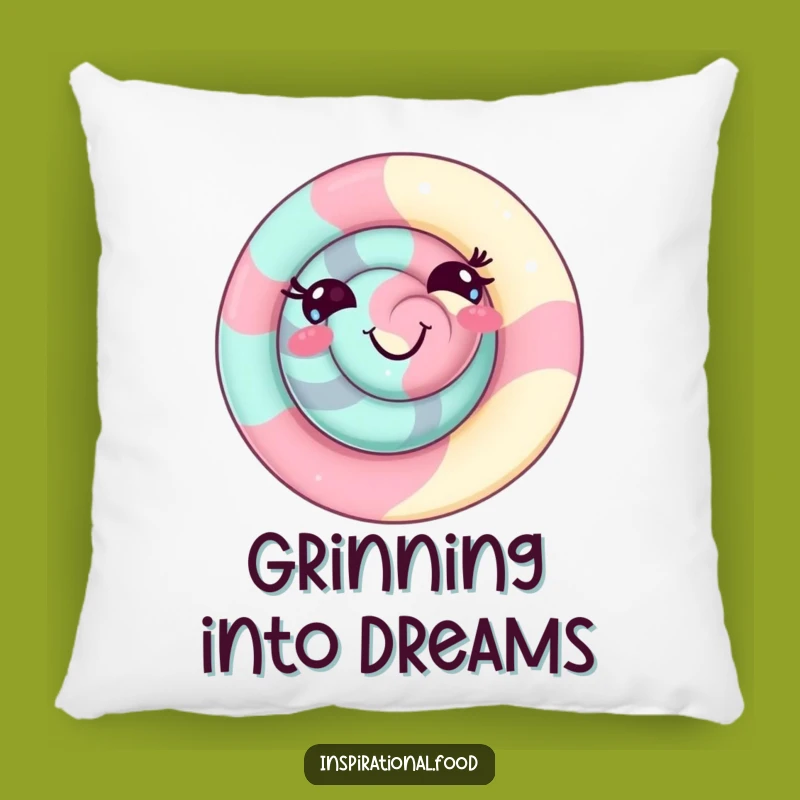 Funny Candy Swirl Pillow - Playful Grin Accent for Sweet Decor