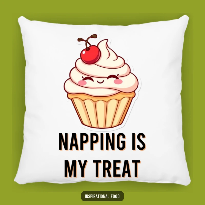 Funny Cupcake Wink Pillow: Cozy Accent with Dessert Humor
