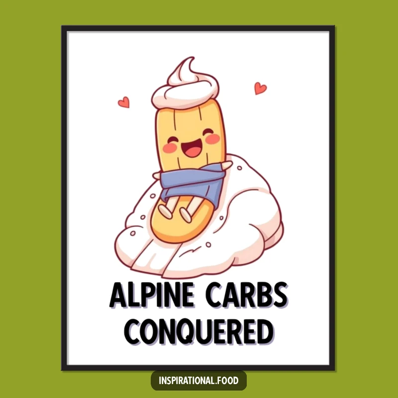 Funny Baguette Meringue Digital Art: Instant Dessert Humor Download, Unique Funny Gift