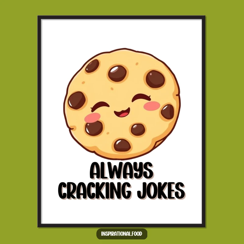 Funny Cookie Digital Art: Delighted Winks For Walls, Sweet Funny Gift