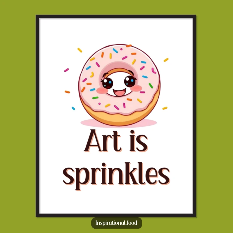 Funny Donut Sprinkles Digital Art: Instant Sweet Humor for Your Walls