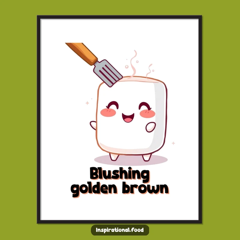 Funny Toasted Marshmallow Digital Art: Cheerful Blush for Instant Funny Gift