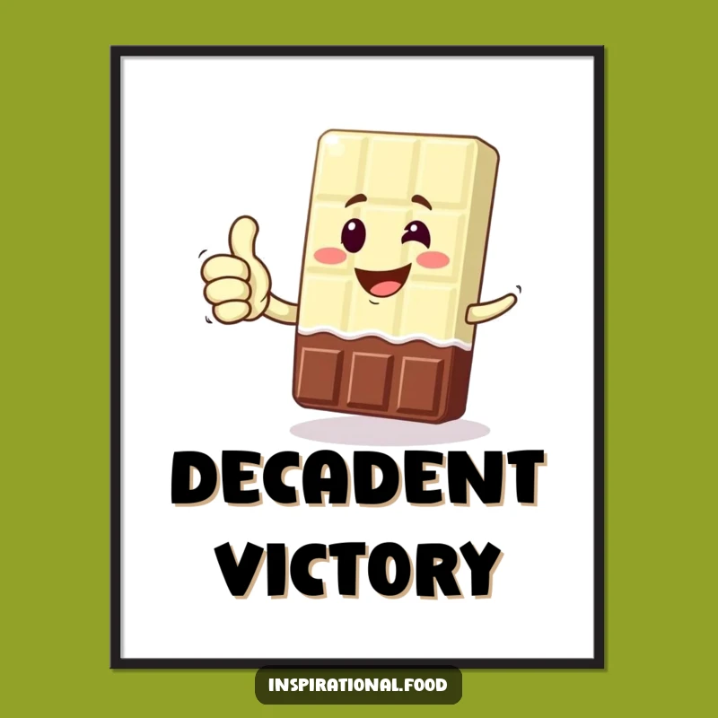 Funny Chocolate Bar Victory Art Print: Decorate with Sweet, Humorous Cheer!