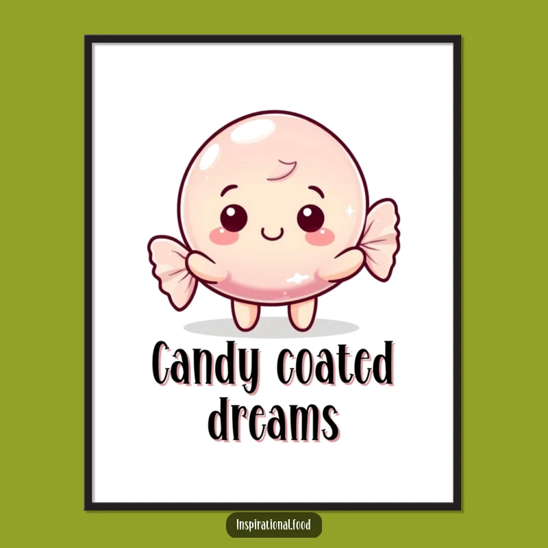 Funny Candy Character Art Print - Decorate with Sweetness Funny Gift