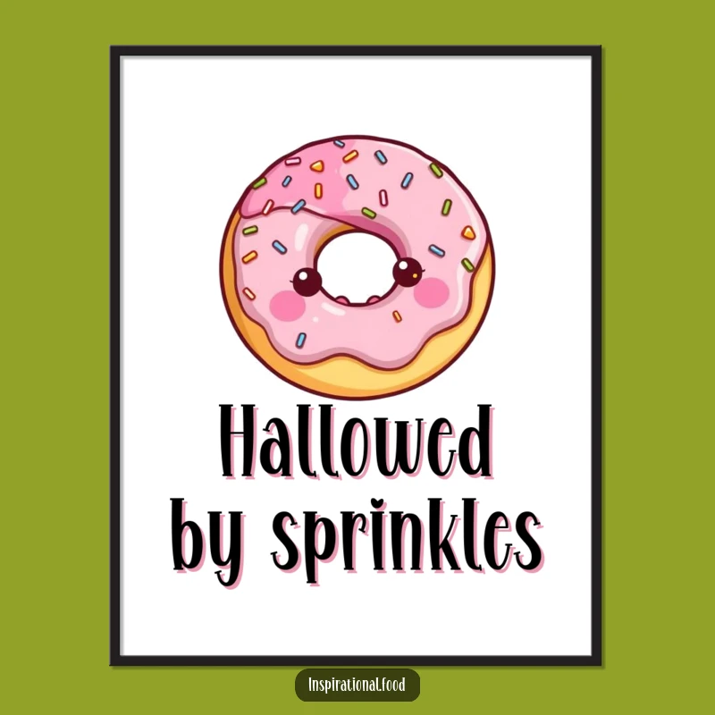 Funny Donut Halo Digital Print: Sweet Sprinkled Art, Instant Funny Gift!
