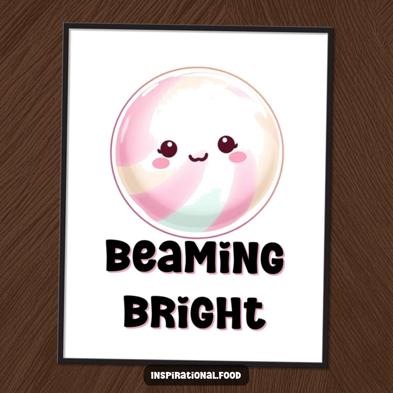 Funny Digital Art: A beaming hard candy with a shimmering surface, bringing instant sparkle and cheerful vibes to wall decor.