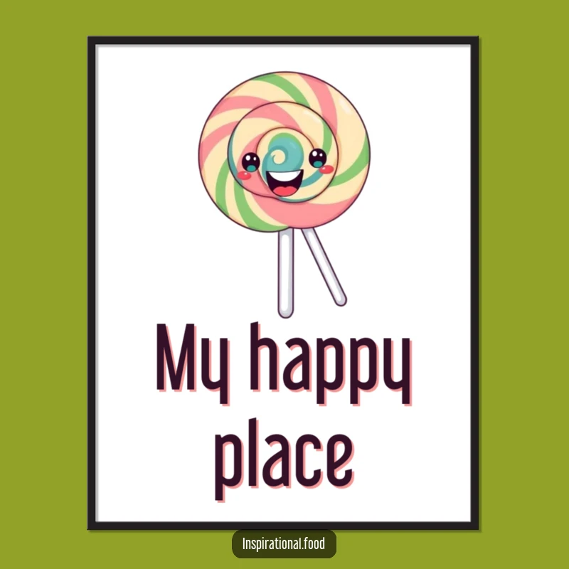 Funny Swirling Lollipop Digital Art - Instant Sweet Art for Your Walls