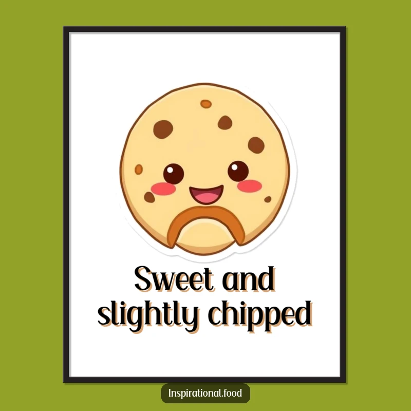 Funny Cookie Bite Digital Art Print: Instant Whimsy and Smiles for Your Walls
