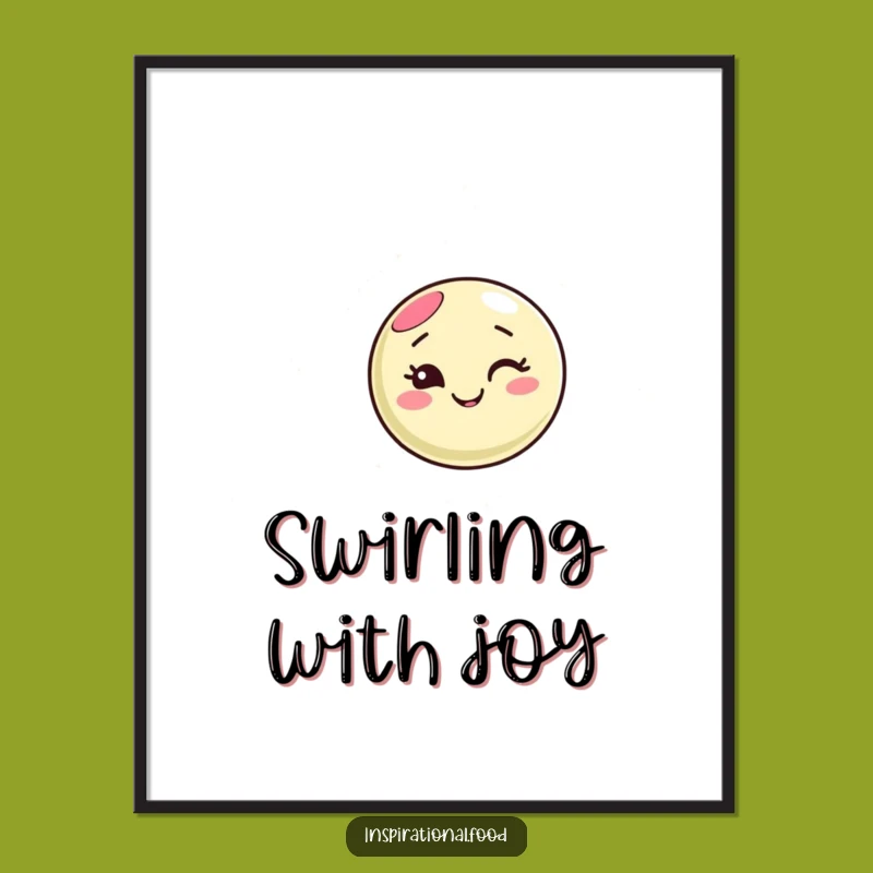 Funny Macaron Wink Digital Art: Swirling Sweetness to Brighten Your Space Instantly