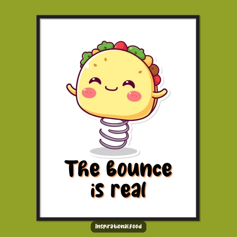 Funny Bouncing Taco Digital Print: Instant Joy for Your Walls
