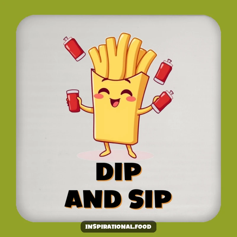 Funny Fry Juggler Coasters: Ketchup Packets, House Gift!