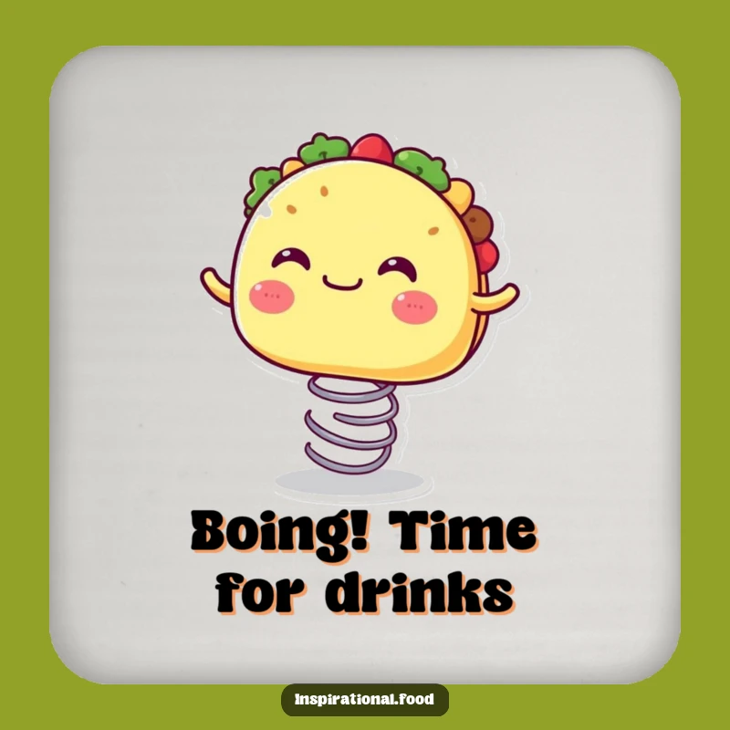 Funny Bouncing Taco Coaster: Add a Spring to Your Drink Service