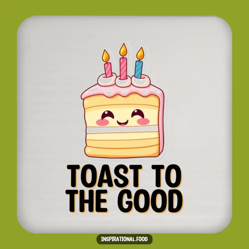 Funny Cake Coaster - Inspired Birthday Drink Protector Gift