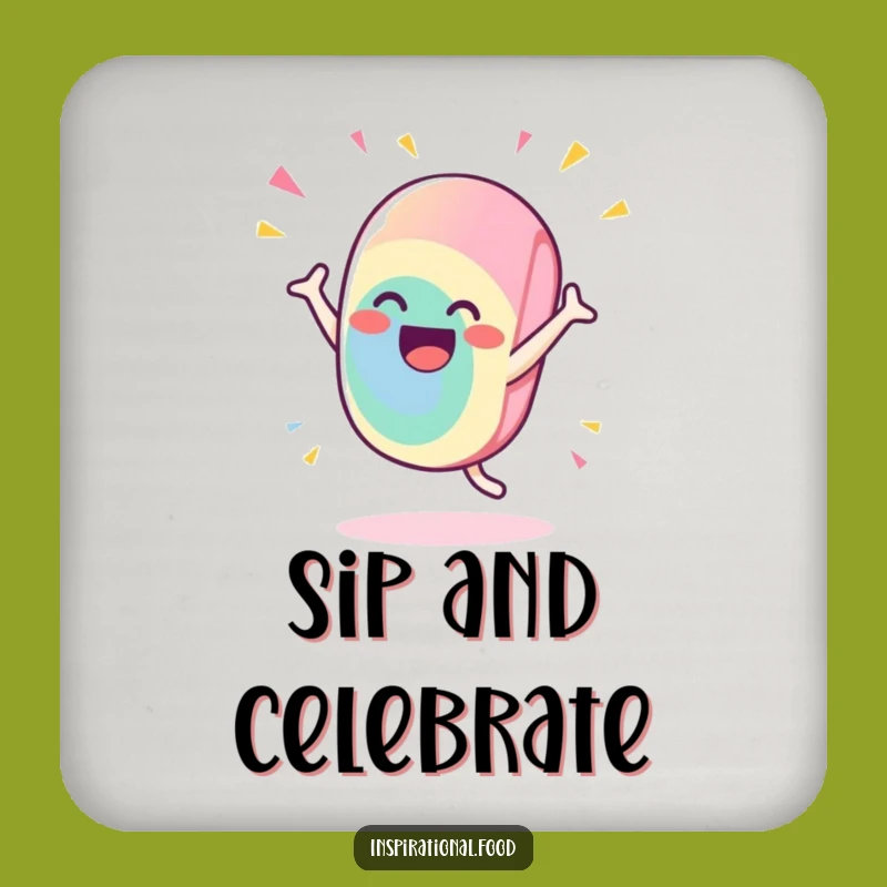 Funny Candy Party Coaster: Gleeful Treat's Flamboyant Flourish, Protect Surfaces with Humor, Great Funny Gift