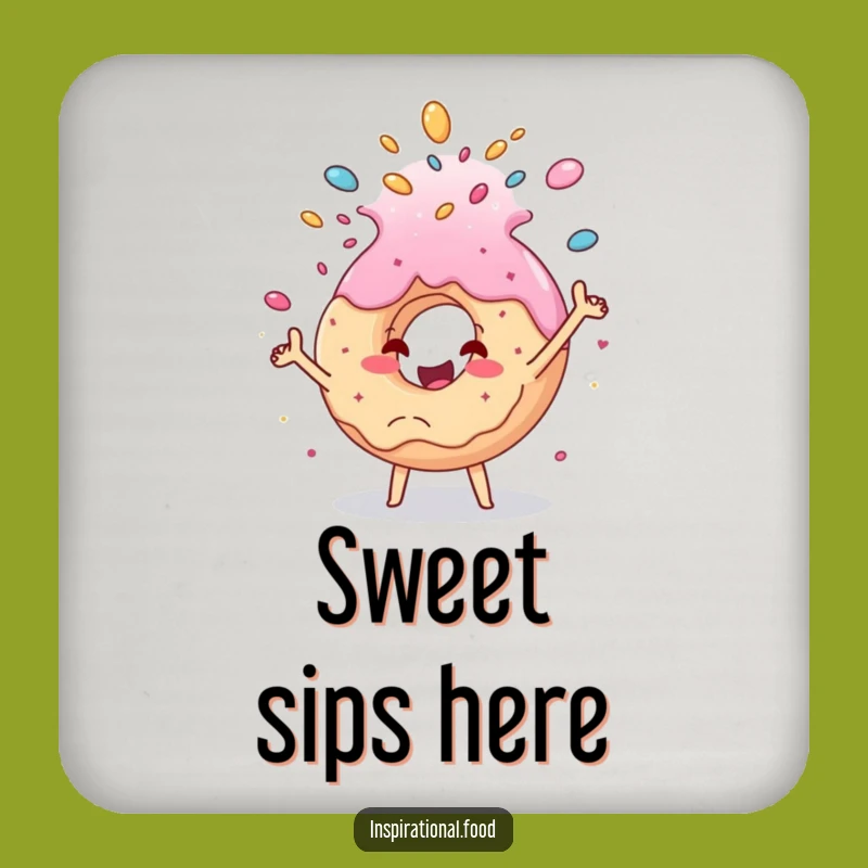 Funny Donut Cascade Coaster: Cheerful Sugar Decor, Unique Gift