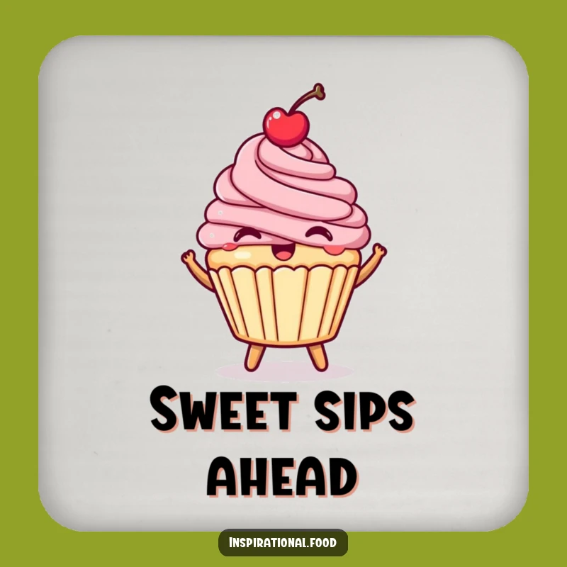 Funny Happy Cupcake Coaster: Protect Surfaces with Sweet Fun