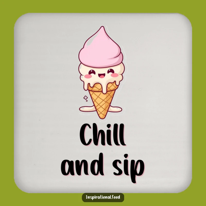 Funny Ice Cream Coaster: Beaming Cone's Melty Protection, Sweet Table Decor