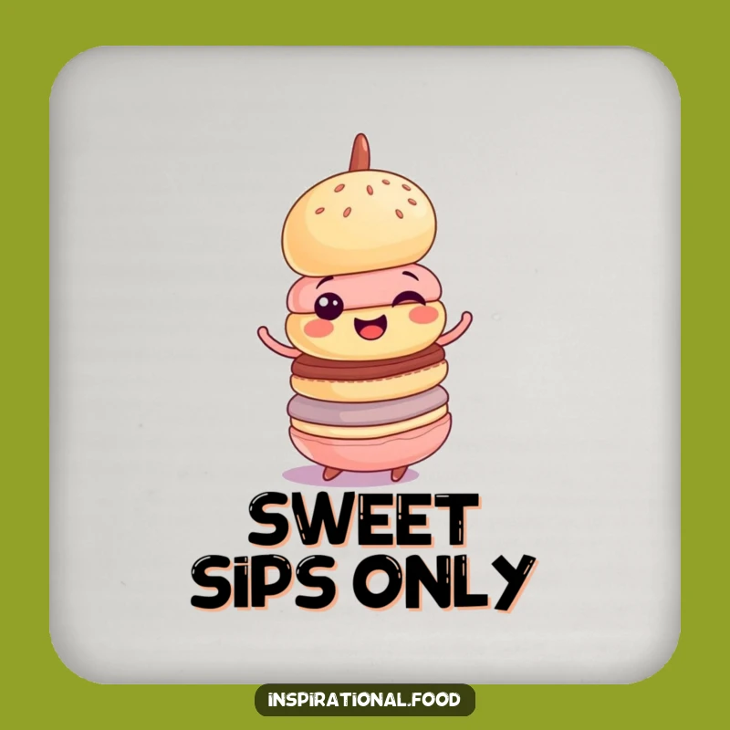 Funny Macaron Coaster - Cheerful Spin Drink Protector Gift